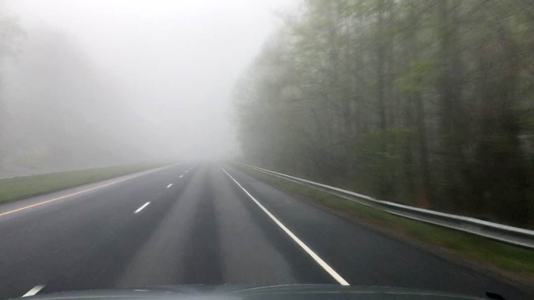 foggy drive to western NC