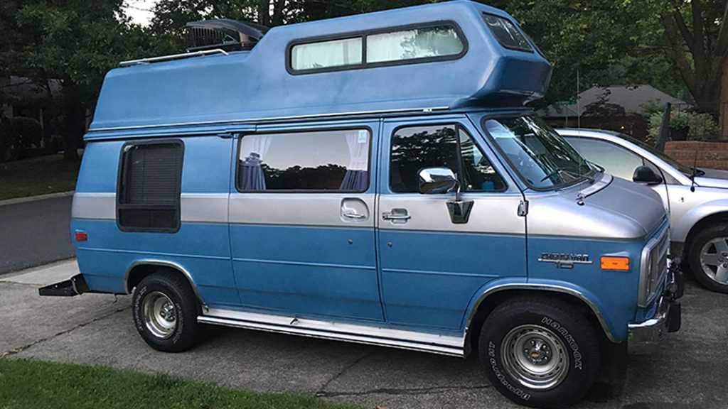 blue bomber 1985 Chevy G10 van