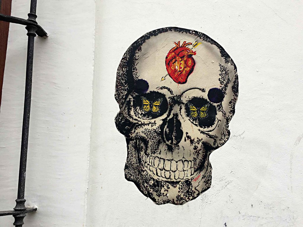 oaxaca, mexico murals and graffiti day of the dead