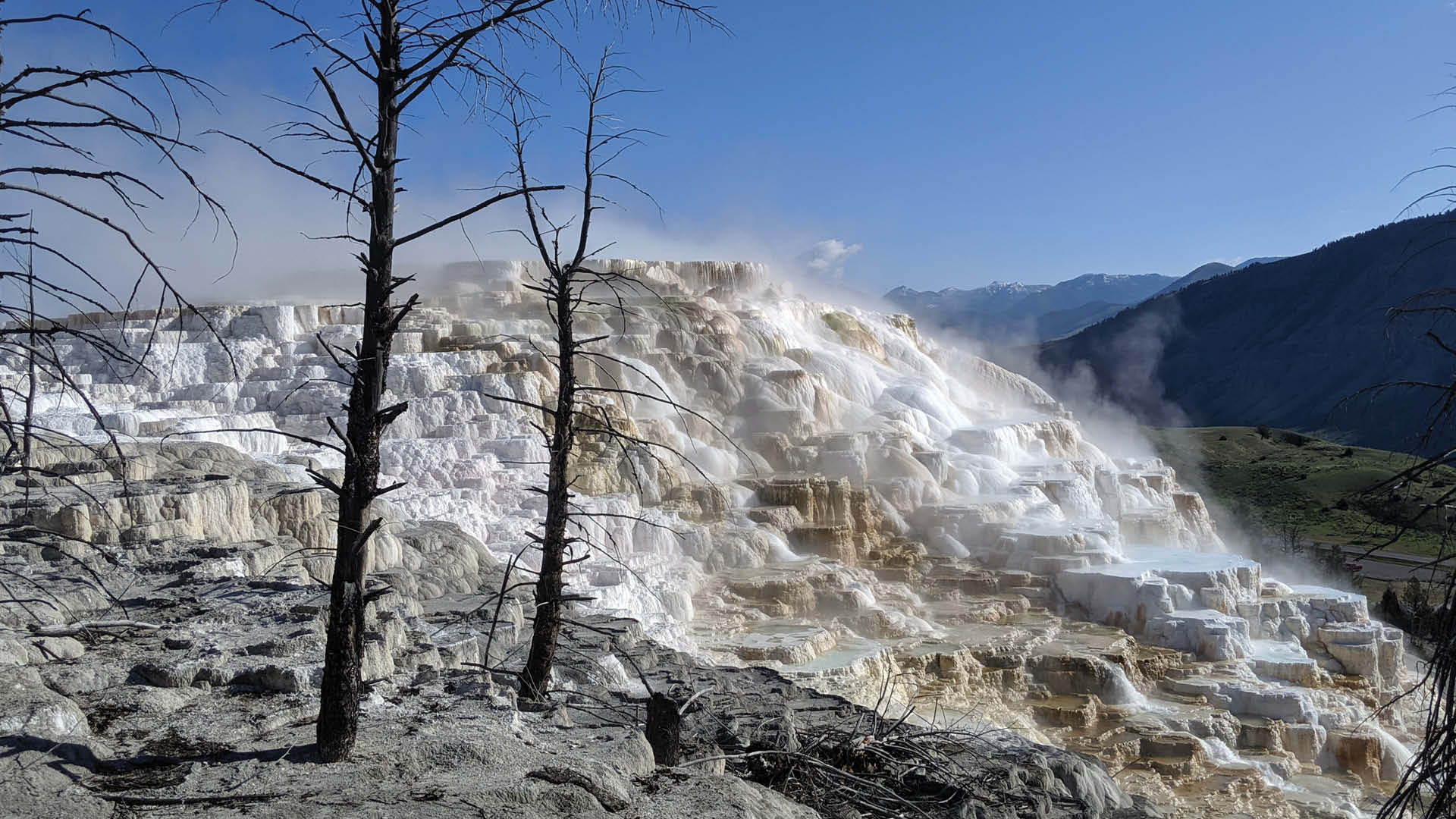 Mammoth Hot Springs Angel Falls