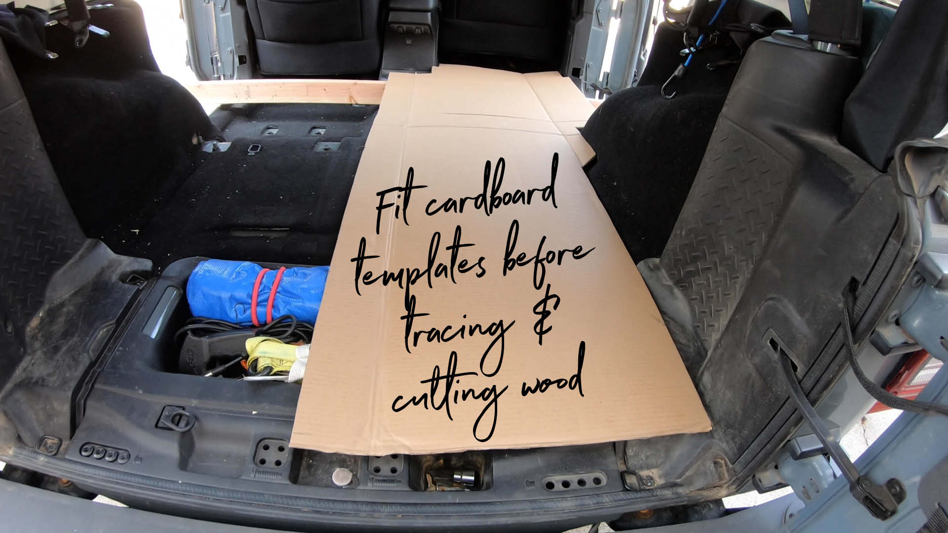 Jeep Wrangler JKU Bed Platform Storage How To Build Cardboard Test Fit