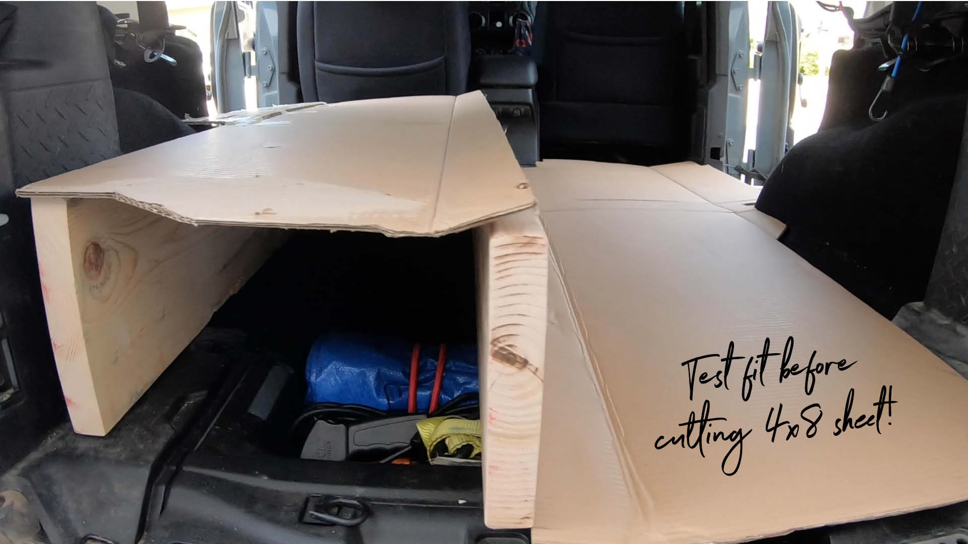 Jeep Wrangler JKU Bed Platform Storage How To Build Cardboard Test Fit