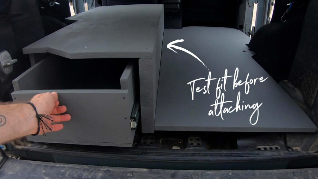 Jeep Wrangler JKU Bed Platform Storage How To Build Painted Drawer Test Fit