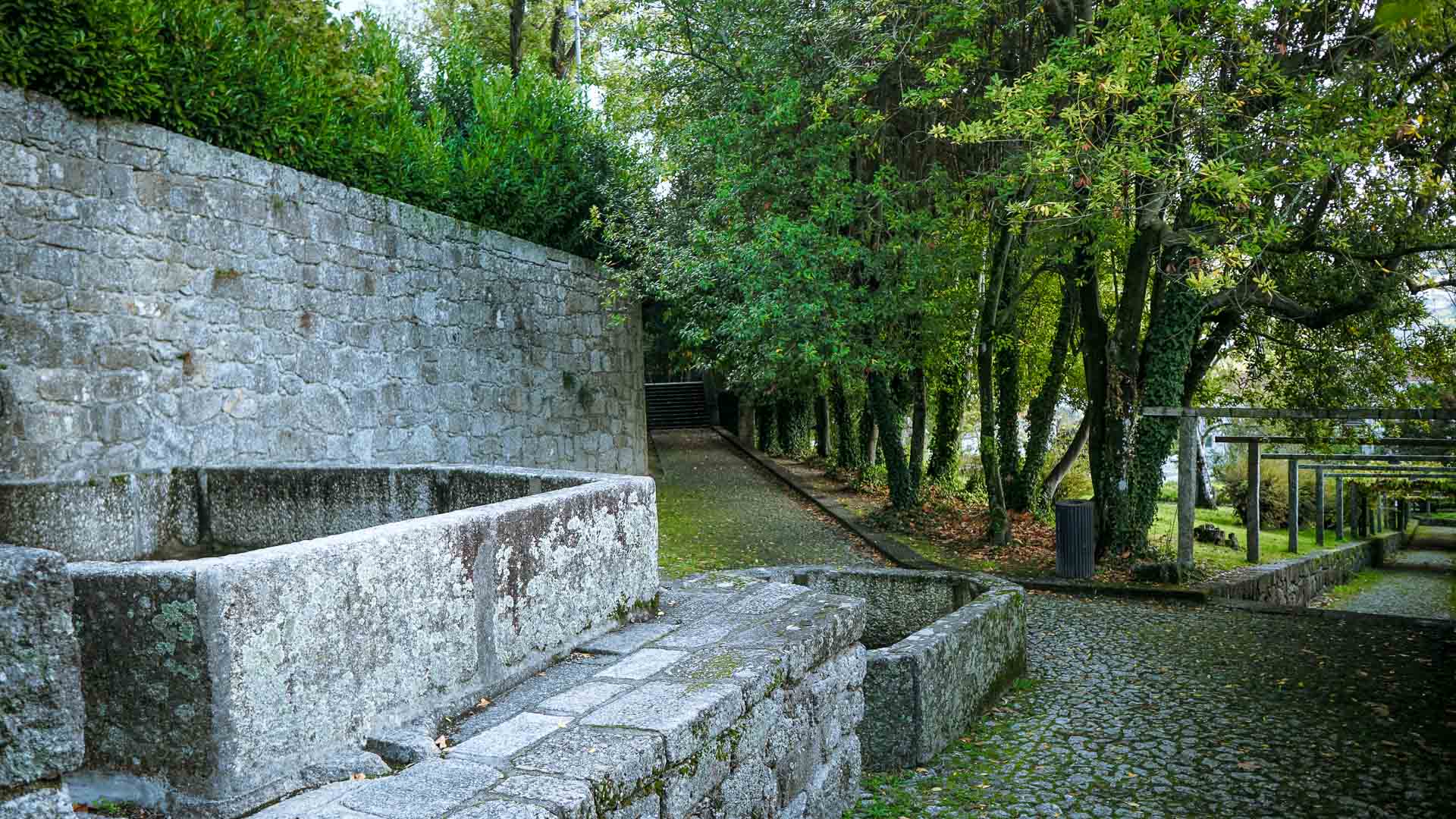 Guimaraes Travel Guide Image of Guimaraes Castle exterior garden steps