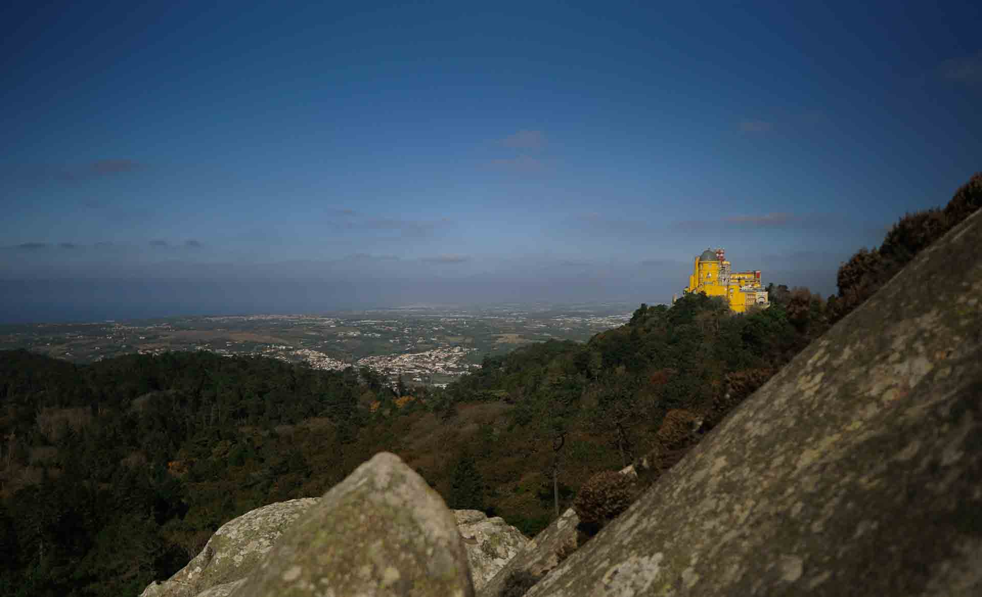 Yellow Pena Palace Gardens in Sintra Portugal Travel Guide