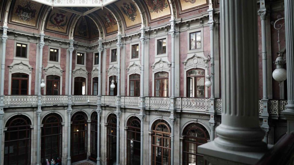 Porto's Bolsa Palace hall of nations from second floor