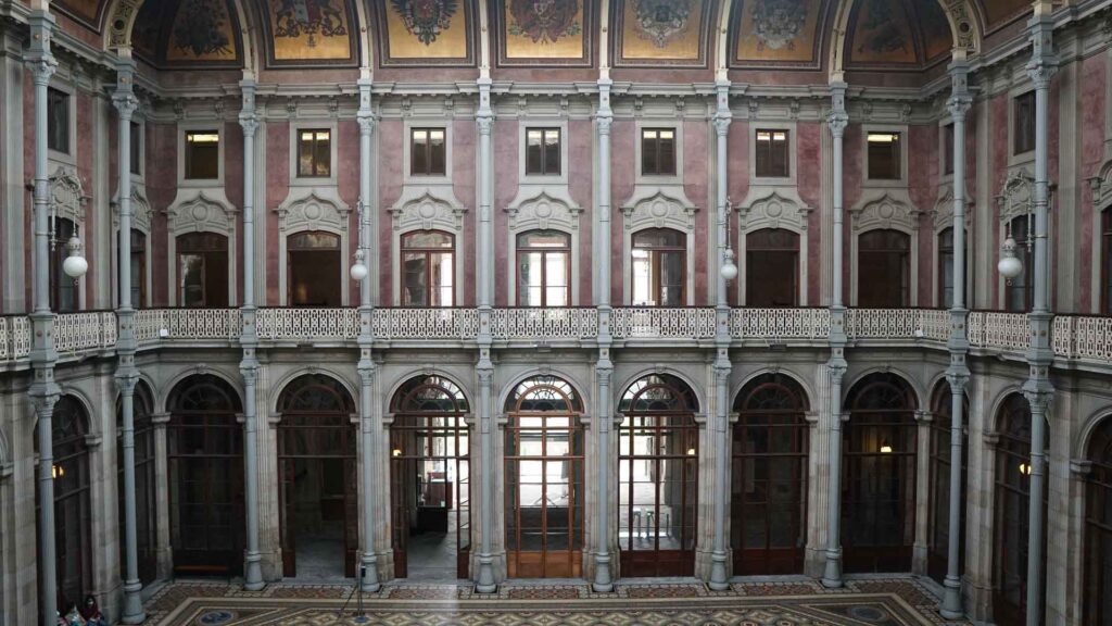 Porto's Bolsa Palace hall of nations from second floor