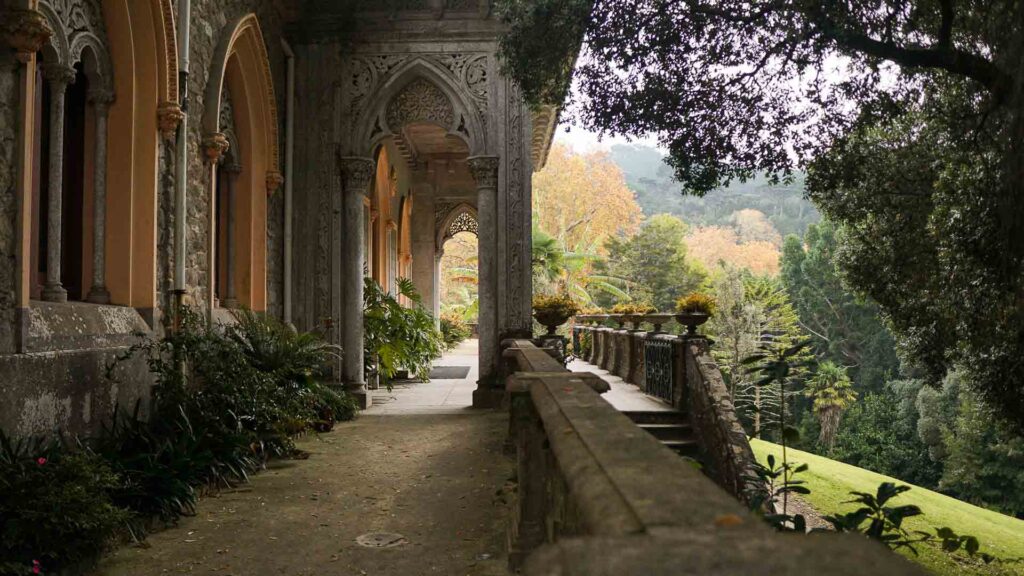 Photo of the outdoor terrace stairway in Monserrate Palace