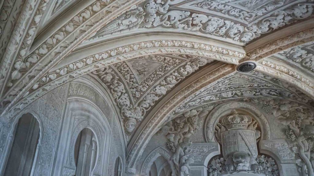 Pena Palace Interior Ceiling Trompe l'oeil Painting Sintra Portugal