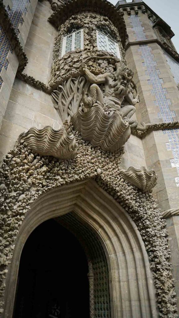 Pena Palace Front Sculpture Sintra Portugal