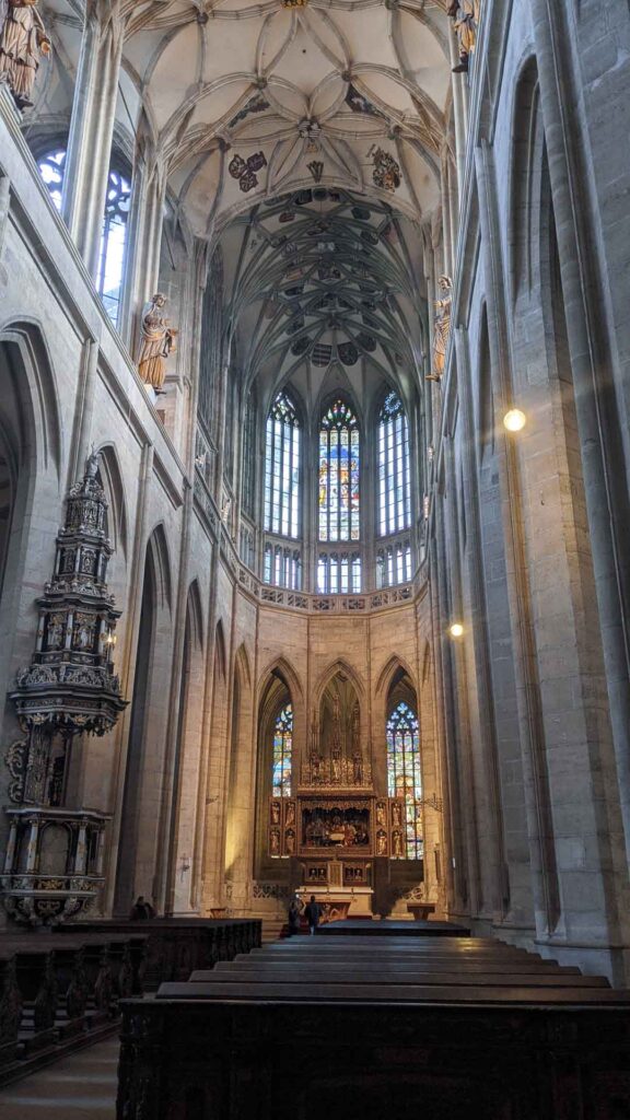 Photo of the nave of St. Barbara's Cathedral in Kutna Hora, Czechia