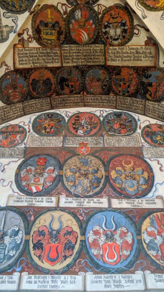 Ceiling illustrations and crests in Prague Castle