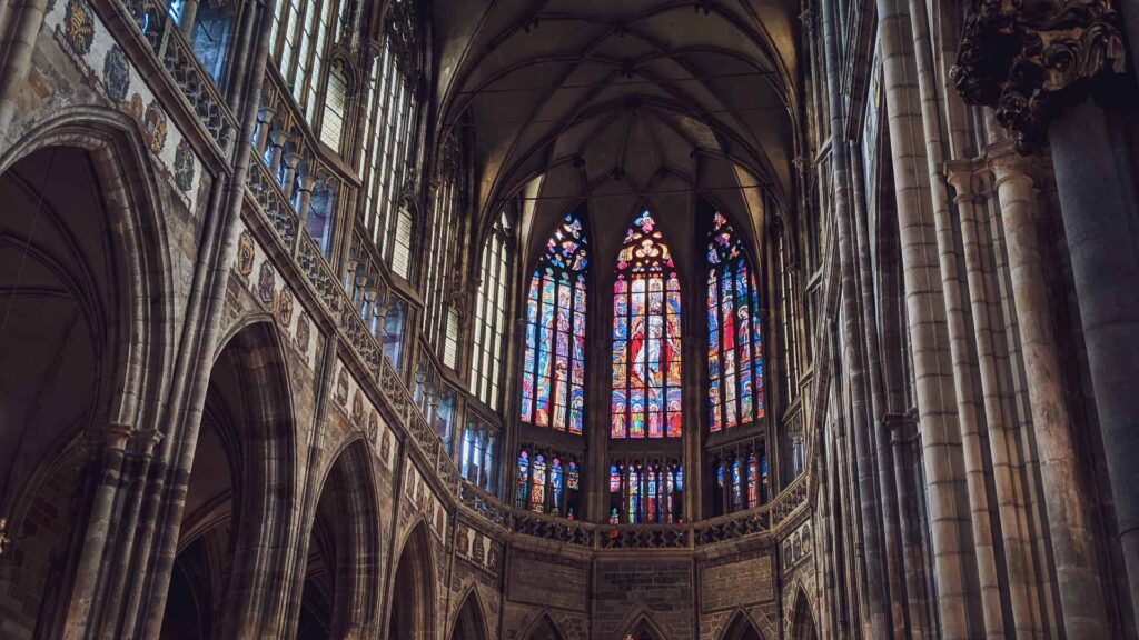 The ceiling of St. Vitus Cathedral in Prague