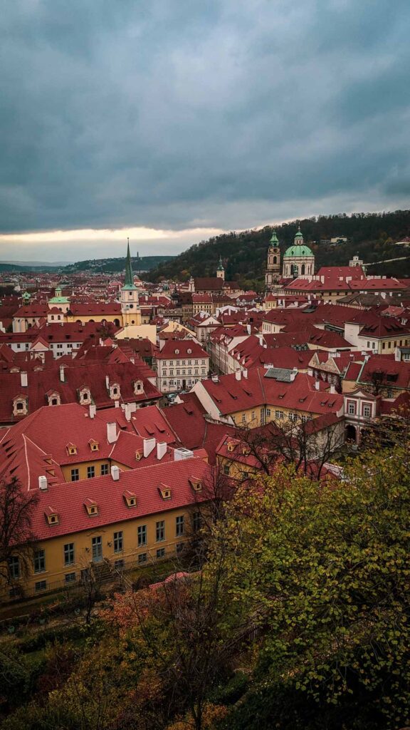 Beautiful red rooftops in Prague
