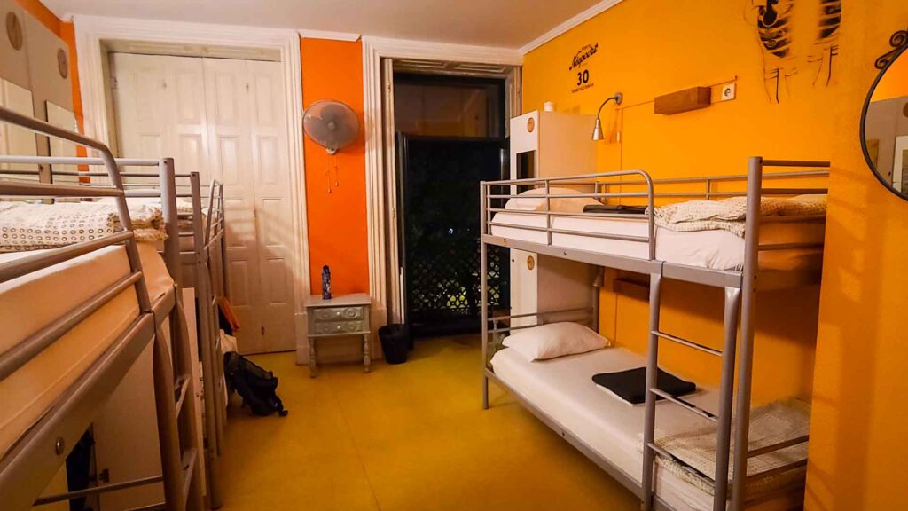 Simple but effective dorm room at The Wine Hostel In Porto Portugal
