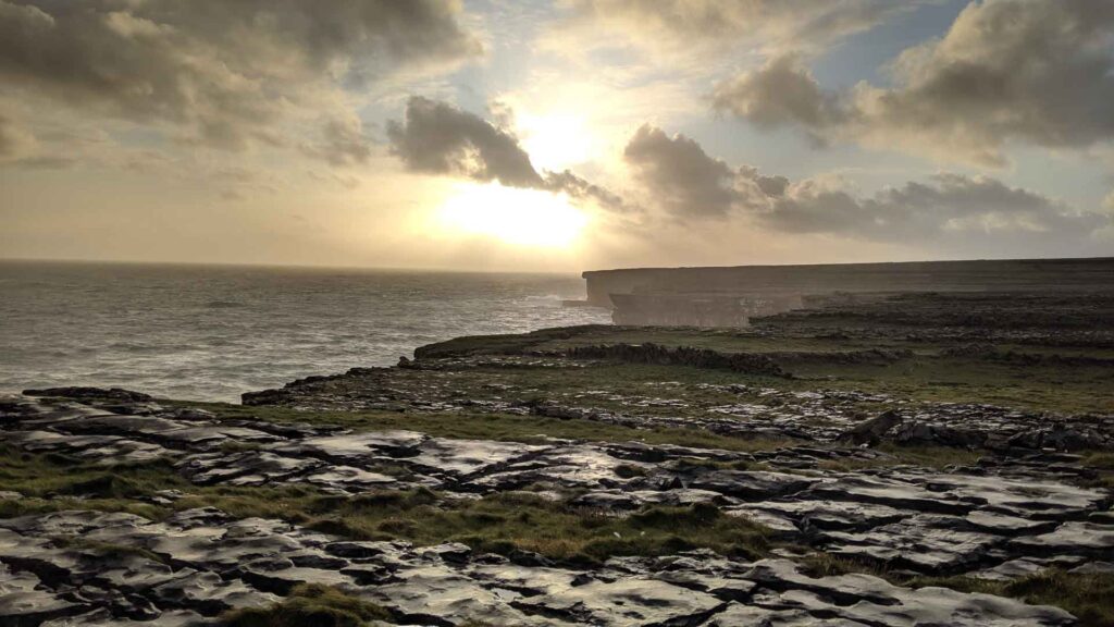 Cliffs after a little rain on Inishmore on the Aran Isles in Ireland