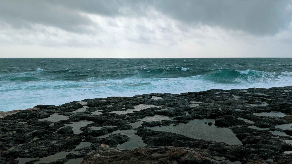 The coast on the way to The Wormhole on Inishmore on the Aran Isles in Ireland