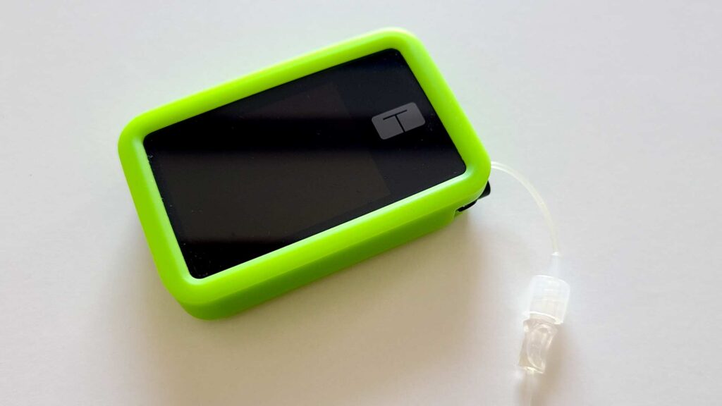 t:slim X2 insulin pump with silicon case and screen protector