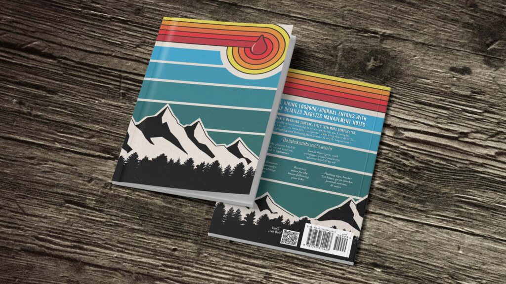 front and back cover of hiking logbook for diabetics